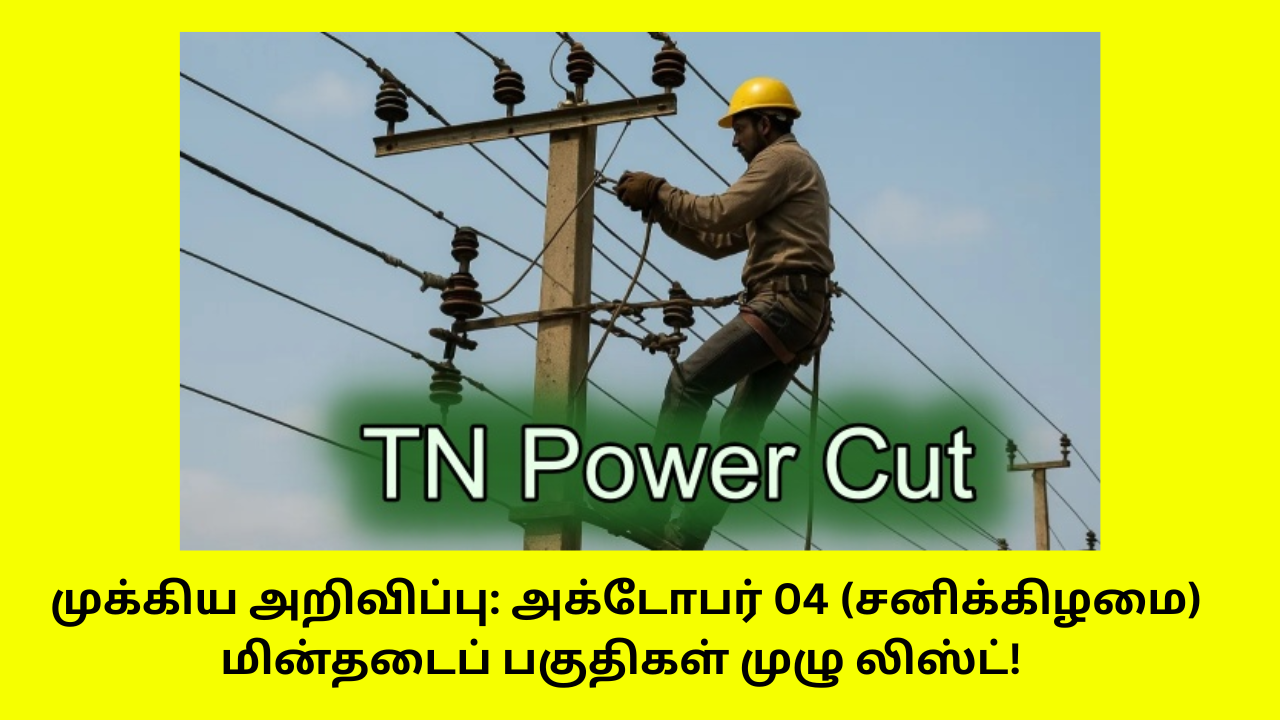 Tamilnadu Power Cut Areas Oct 4 Full List